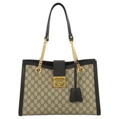 Gucci Padlock Chain Tote GG Coated Canvas Medium