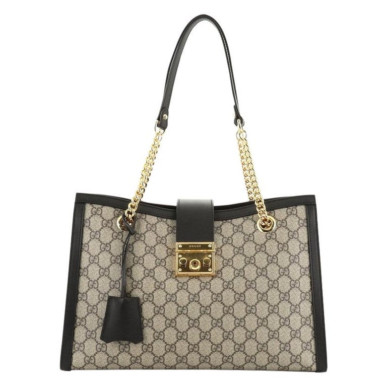 Gucci Padlock Chain Tote GG Coated Canvas Medium at 1stDibs | gucci chain  tote bag, gucci chain tote, gucci tote with chain