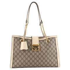 Gucci Padlock Chain Tote GG Coated Canvas Medium