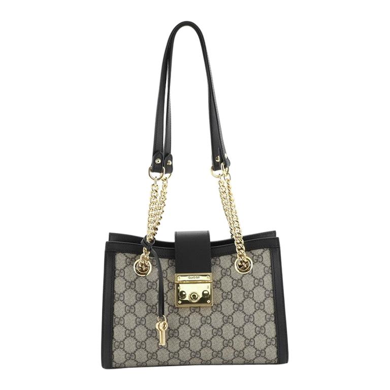 Gucci Padlock Chain Tote GG Coated Canvas Small at 1stDibs