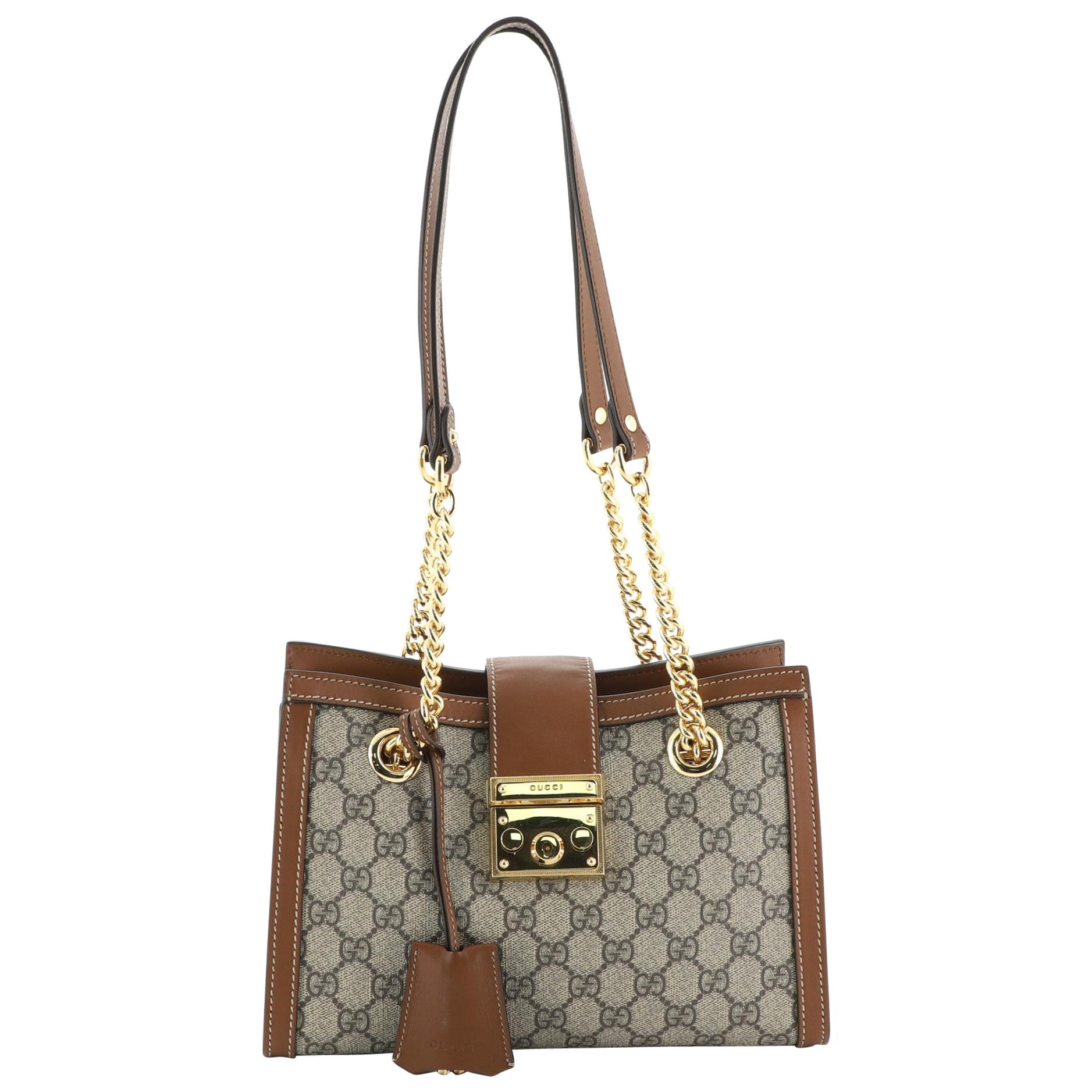 Gucci Padlock Chain Tote GG Coated Canvas Small at 1stDibs gucci