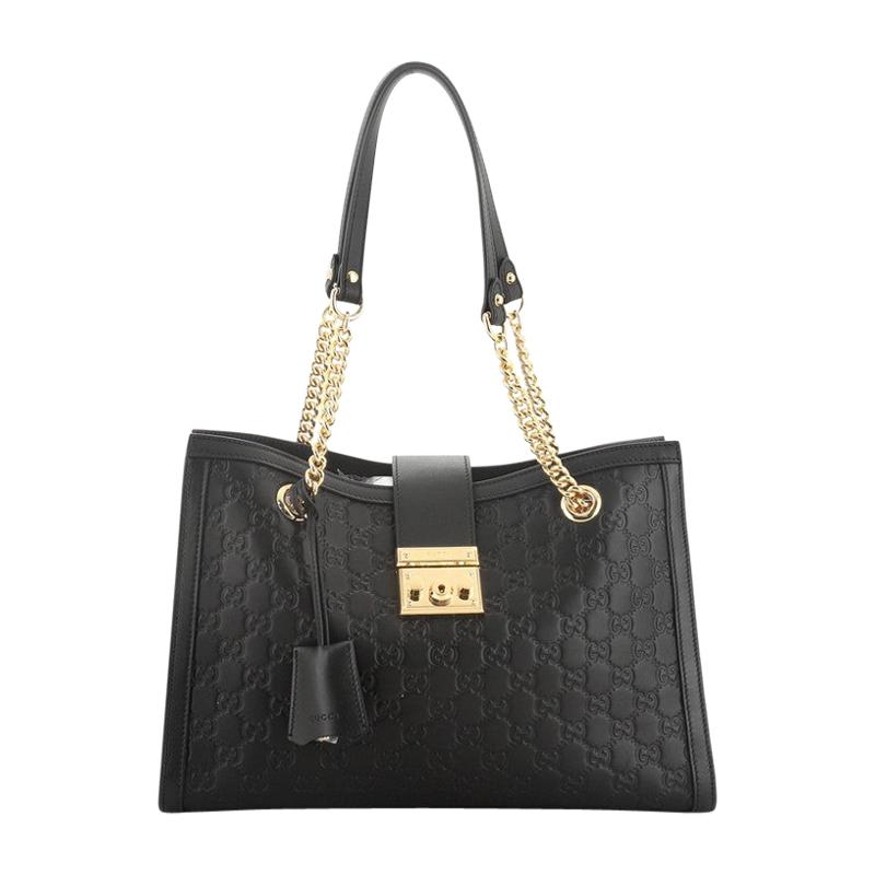 Gucci Padlock Chain Tote Guccissima Leather Medium at 1stDibs
