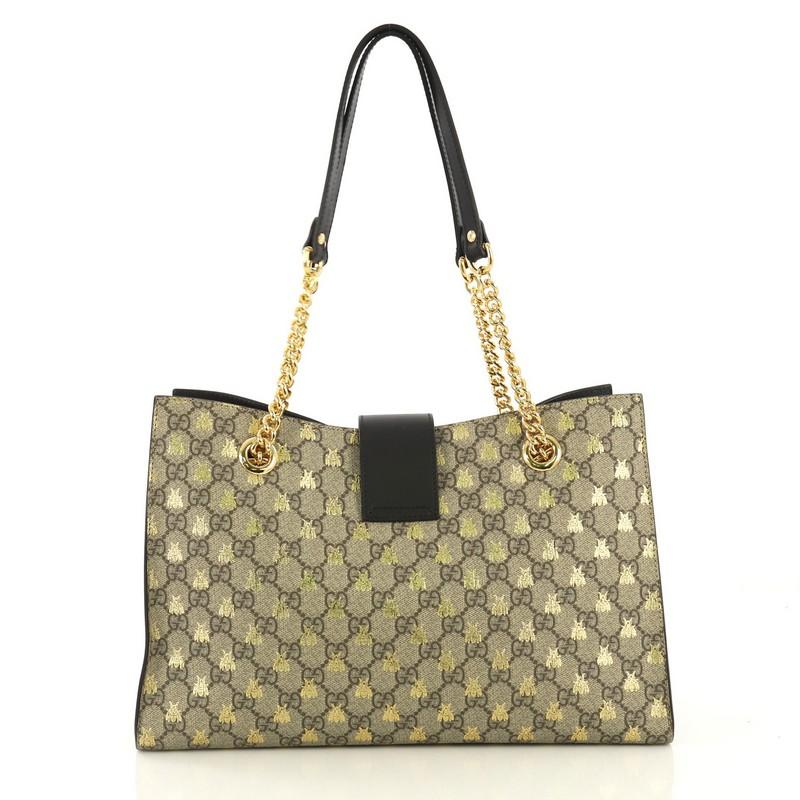 Gucci Padlock Chain Tote Printed GG Coated Canvas Medium In Good Condition In NY, NY