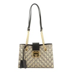 Gucci Padlock Chain Tote Printed GG Coated Canvas Small