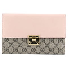 Gucci Padlock Clutch GG Coated Canvas with Leather
