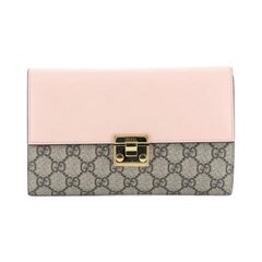Gucci Padlock Clutch GG Coated Canvas with Leather