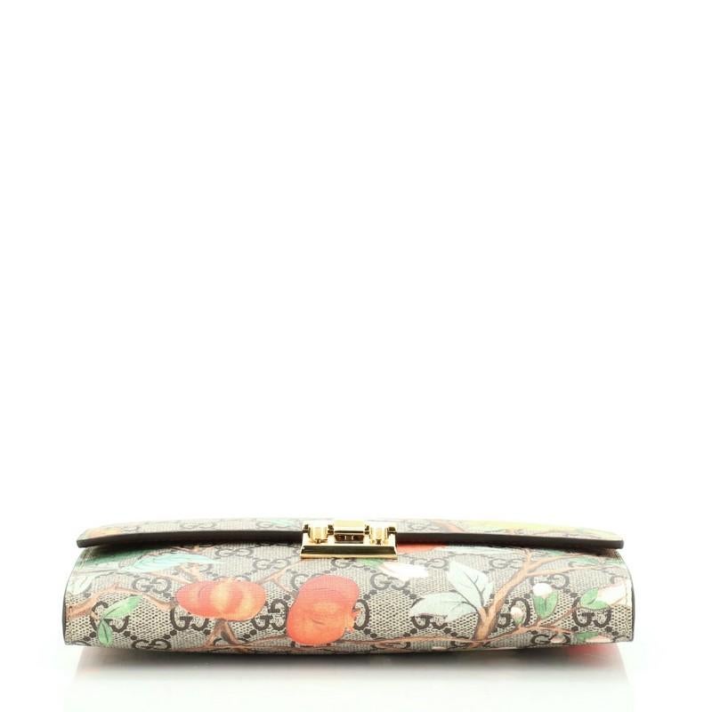 Gucci Padlock Clutch Tian Print GG Coated Canvas In Good Condition In NY, NY