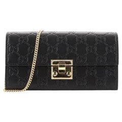 Gucci Padlock Continental Chain Wallet Guccissima Leather Long