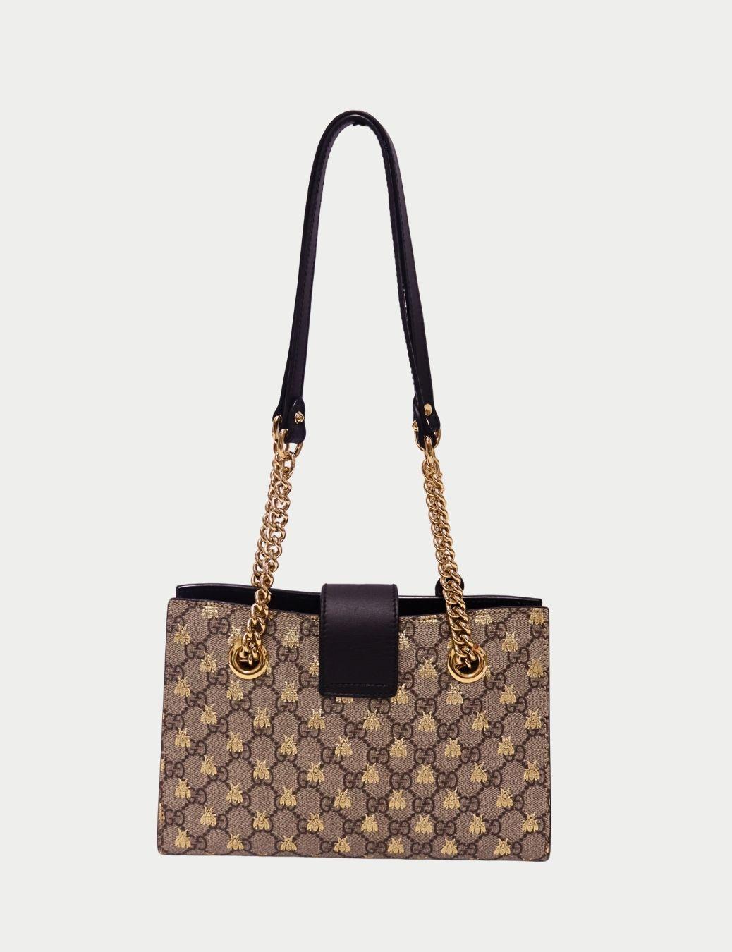 Gucci Padlock GG Supreme Bee Motif Shoulder Bag Bon état - En vente à Amman, JO