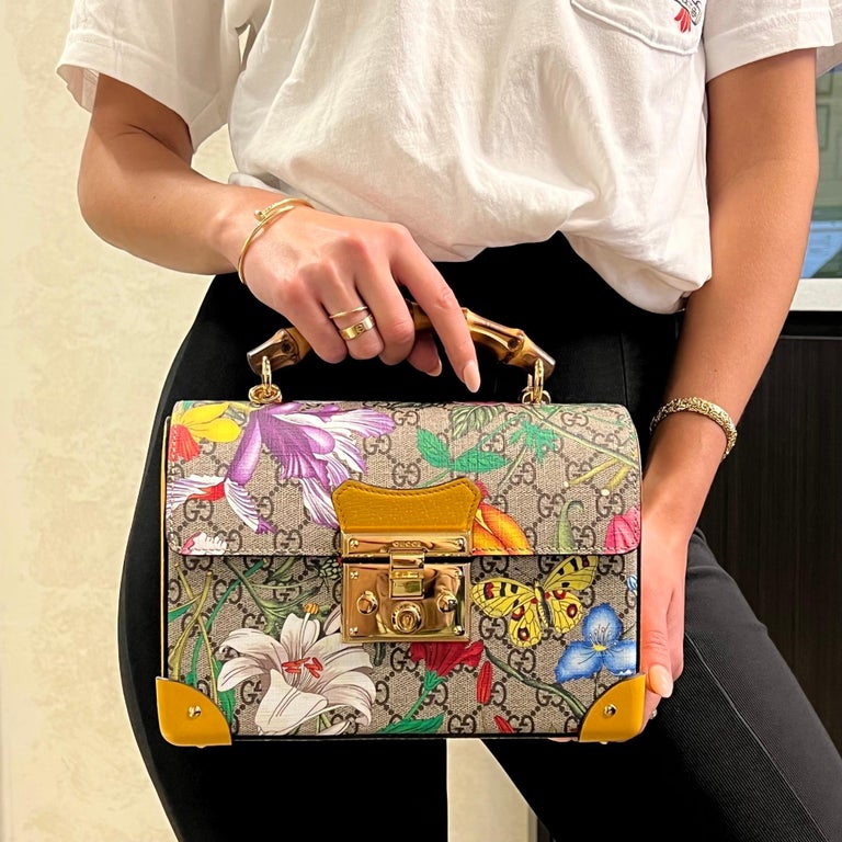 Padlock gg flora small bamboo shoulder bag deals