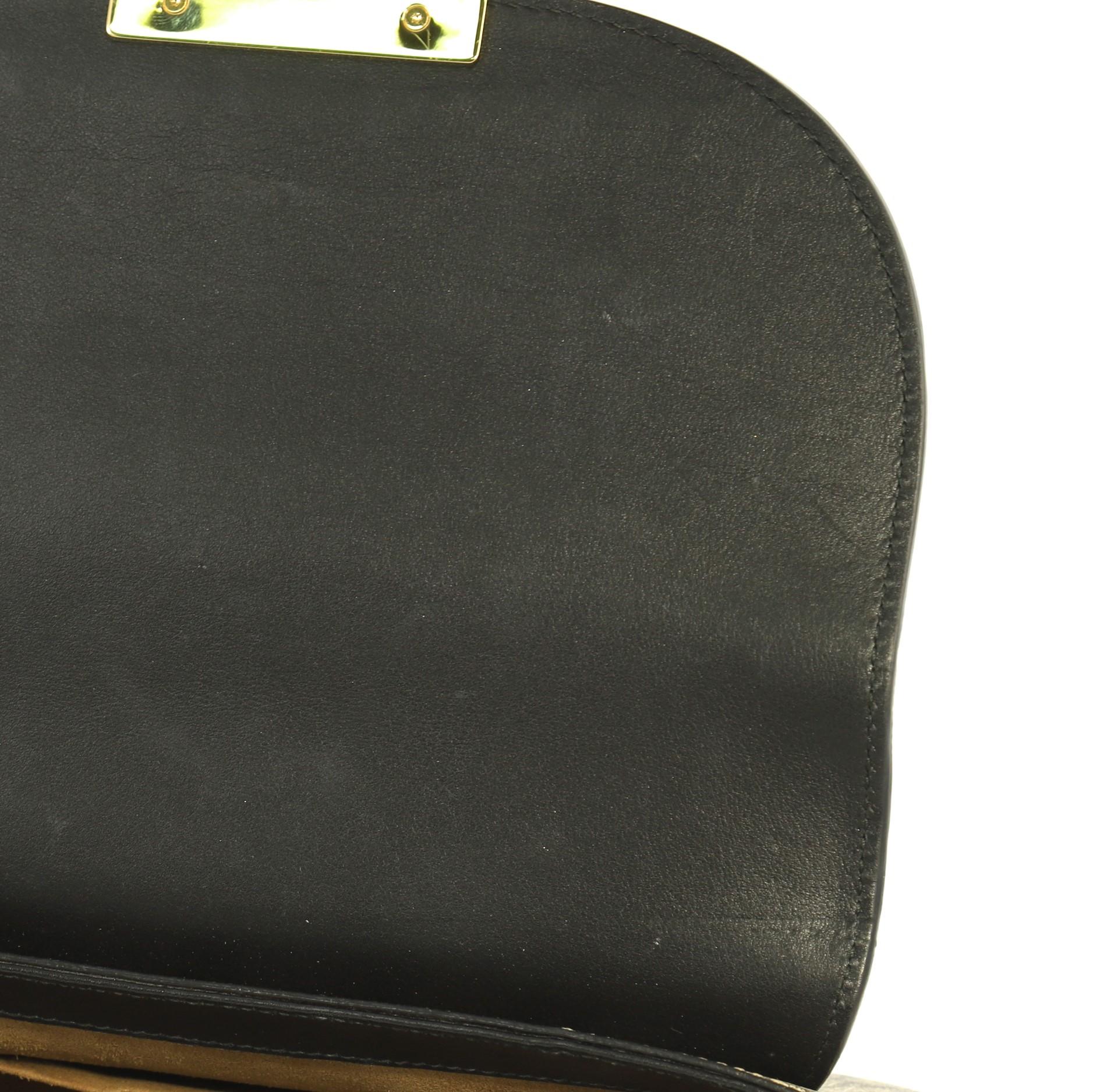 Black Gucci Padlock Saddle Shoulder Bag GG Coated Canvas and Leather Medium