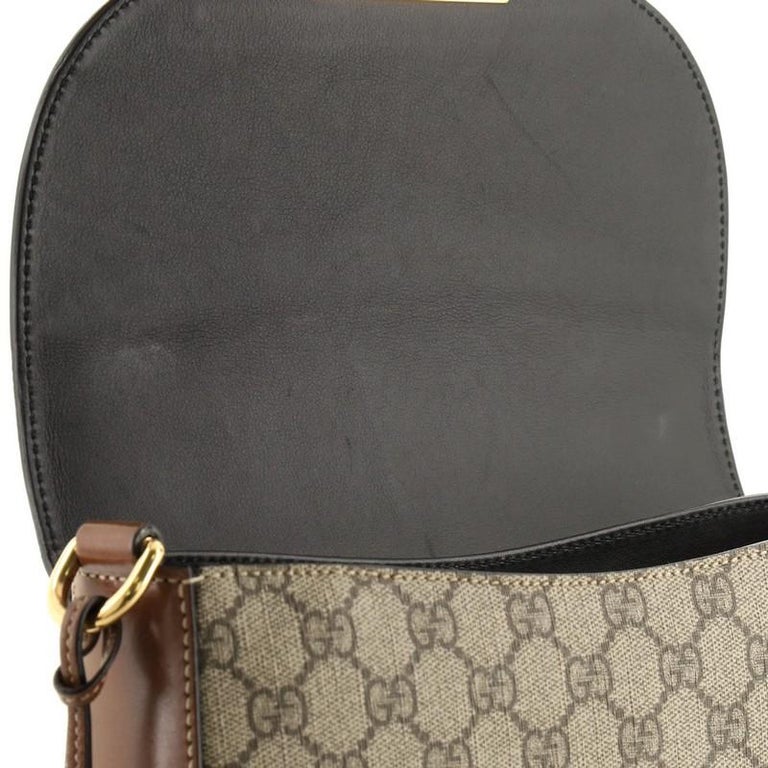Gucci Padlock Saddle Shoulder Bag GG Coated Canvas and Leather Medium at 1stDibs