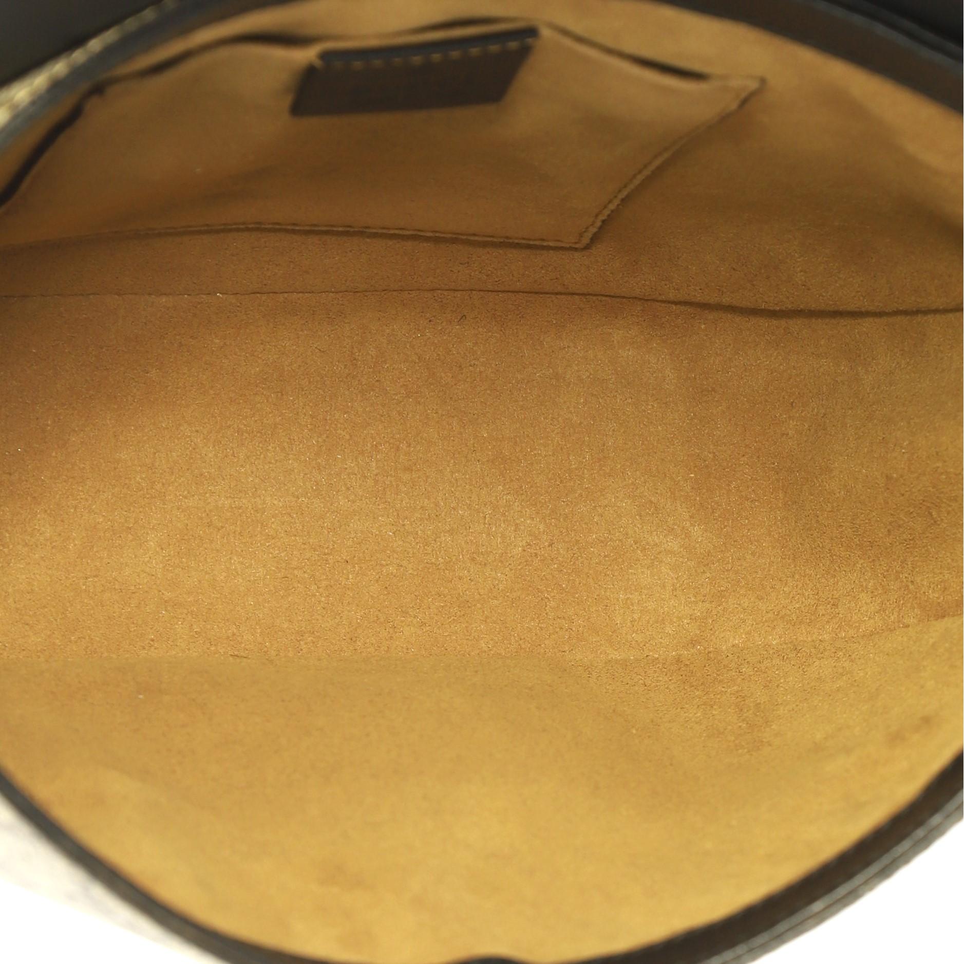 Women's Gucci Padlock Saddle Shoulder Bag GG Coated Canvas and Leather Medium
