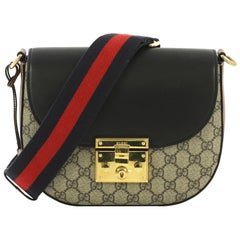Gucci Padlock Saddle Shoulder Bag GG Coated Canvas and Leather Medium
