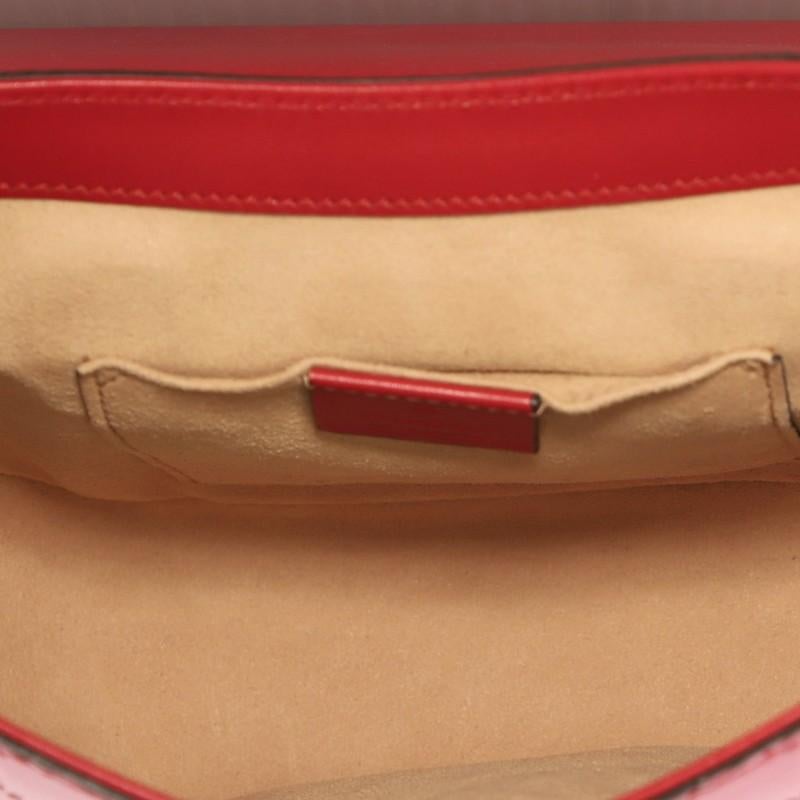 Red Gucci Padlock Saddle Shoulder Bag Guccissima Leather Medium