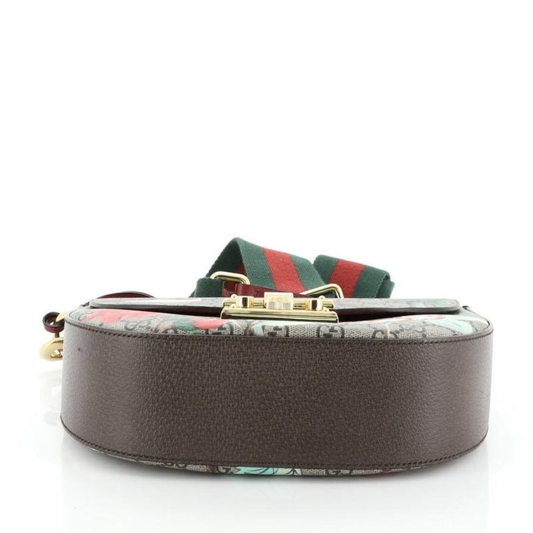 Gucci Padlock Saddle Shoulder Bag Tian Print GG Coated Canvas Medium at