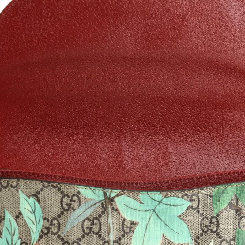 Gray Gucci Padlock Saddle Shoulder Bag Tian Print GG Coated Canvas Medium