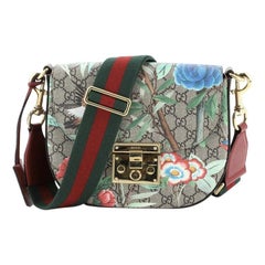 Gucci Padlock Saddle Shoulder Bag Tian Print GG Coated Canvas Medium