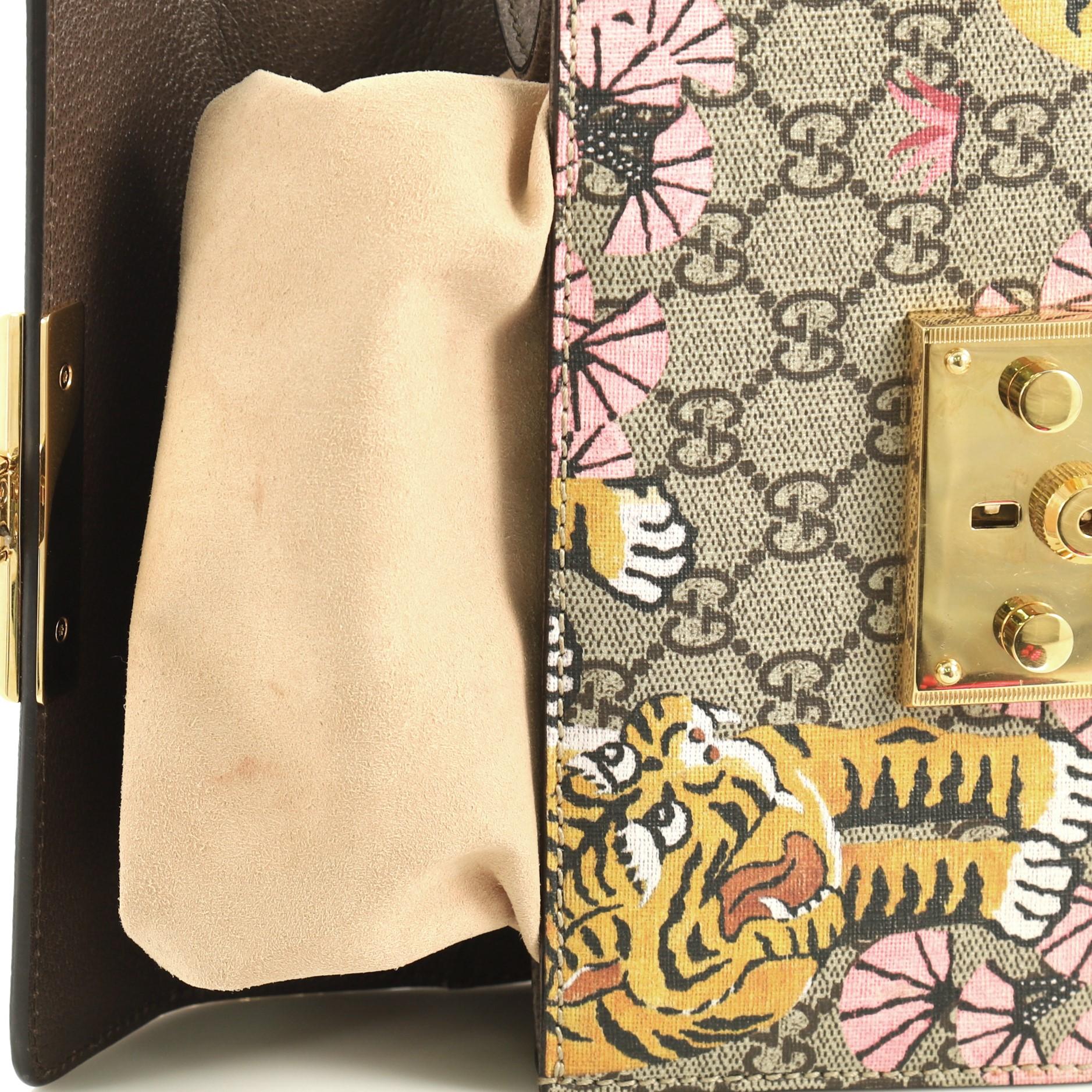 Gucci Padlock Shoulder Bag Bengal Print GG Coated Canvas Small 1