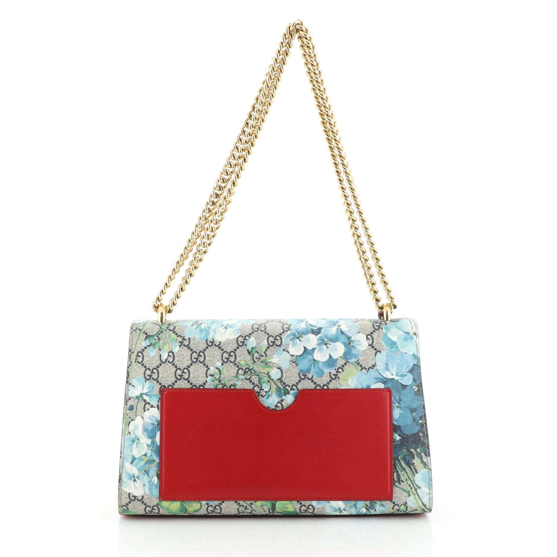 Padlock Shoulder Bag Blooms Print - Gucci