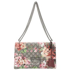 Gucci Padlock Shoulder Bag Blooms Print GG Coated Canvas Medium