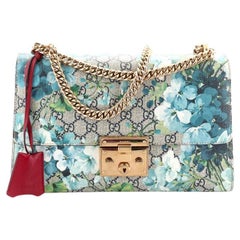 Gucci Padlock Shoulder Bag Blooms Print GG Coated Canvas Medium