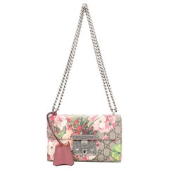 Gucci Padlock Shoulder Bag Blooms Print GG Coated Canvas Small