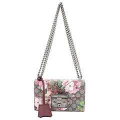 Gucci Padlock Shoulder Bag Blooms Print GG Coated Canvas Small