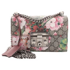 Gucci Padlock Shoulder Bag Blooms Print GG Coated Canvas Small