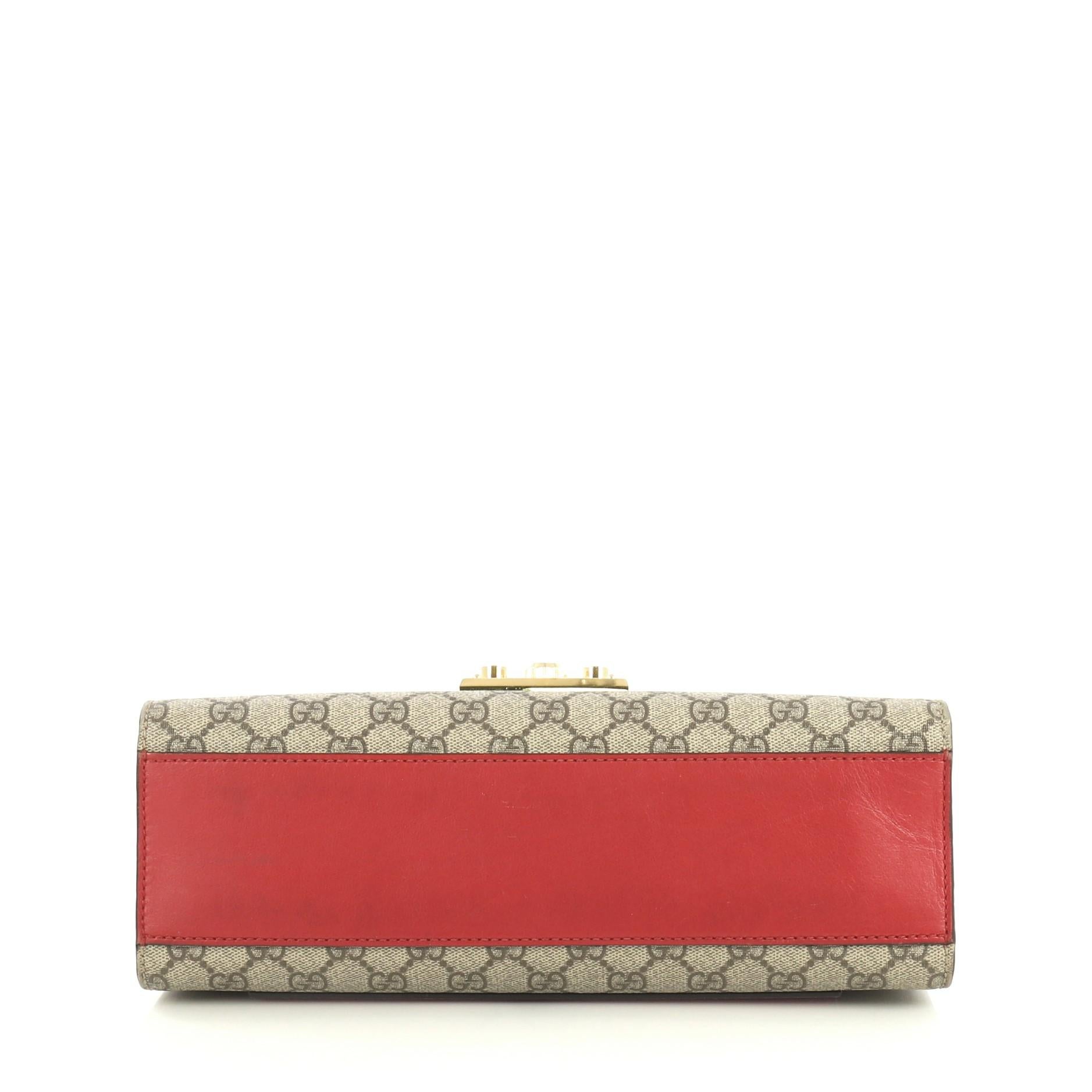 Gucci Padlock Shoulder Bag GG Coated Canvas and Leather Medium In Good Condition In NY, NY