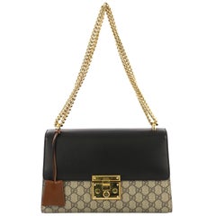 Gucci Padlock Shoulder Bag GG Coated Canvas and Leather Medium