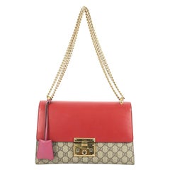 Gucci Padlock Shoulder Bag GG Coated Canvas and Leather Medium