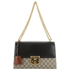 Gucci Padlock Shoulder Bag GG Coated Canvas And Leather Medium