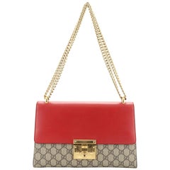 Gucci Padlock Shoulder Bag GG Coated Canvas and Leather Medium