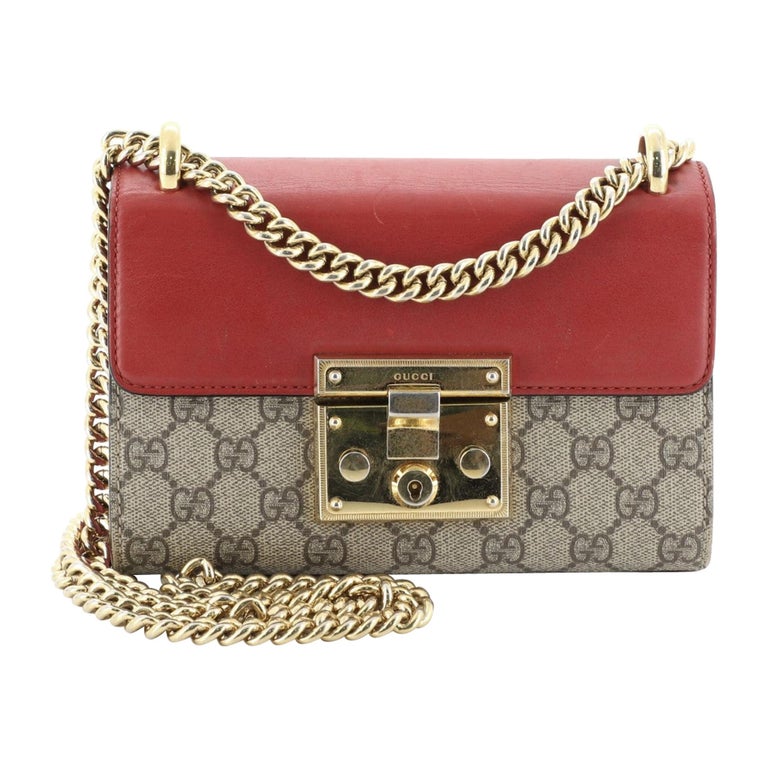 Gucci Padlock Shoulder Bag GG Coated Canvas And Leather Small at 1stDibs