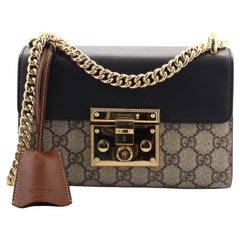 Gucci Padlock Shoulder Bag GG Coated Canvas and Leather Small