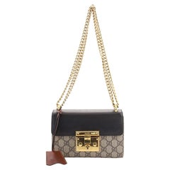 Gucci Padlock Shoulder Bag GG Coated Canvas and Leather Small