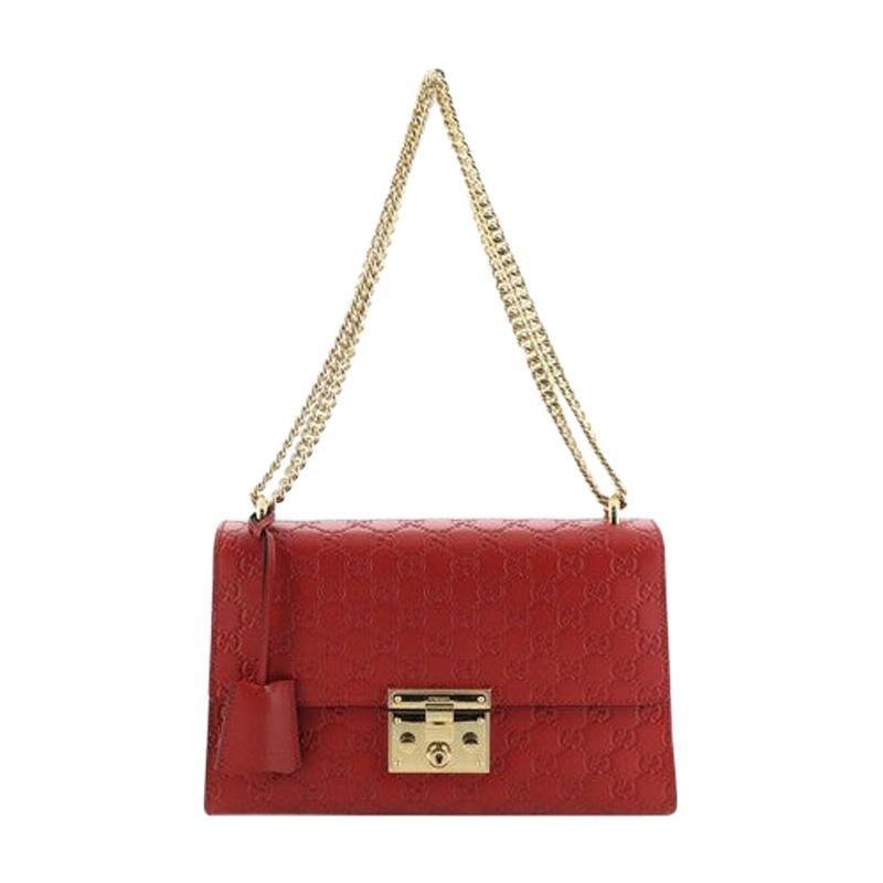 Gucci Padlock Shoulder Bag Guccissima Leather Medium Exterior Material: L