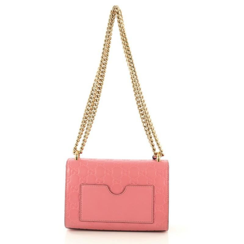 Pink Gucci Padlock Shoulder Bag Guccissima Leather Small