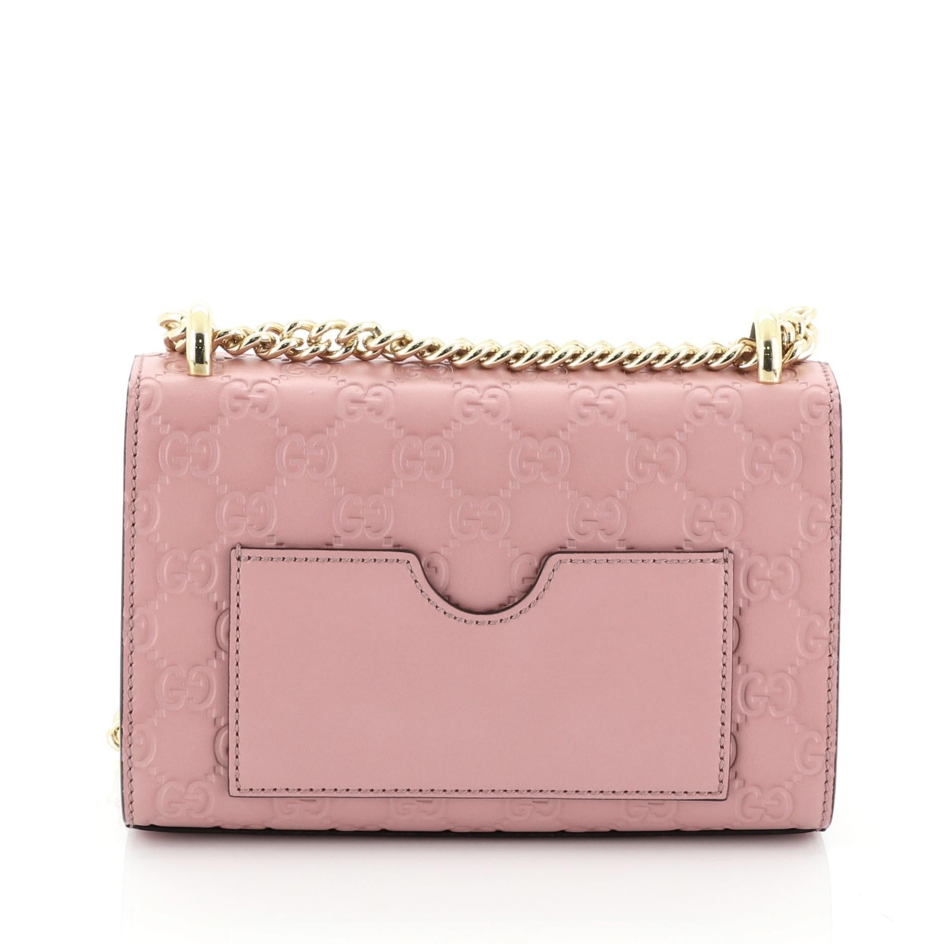 Brown Gucci Padlock Shoulder Bag Guccissima Leather Small