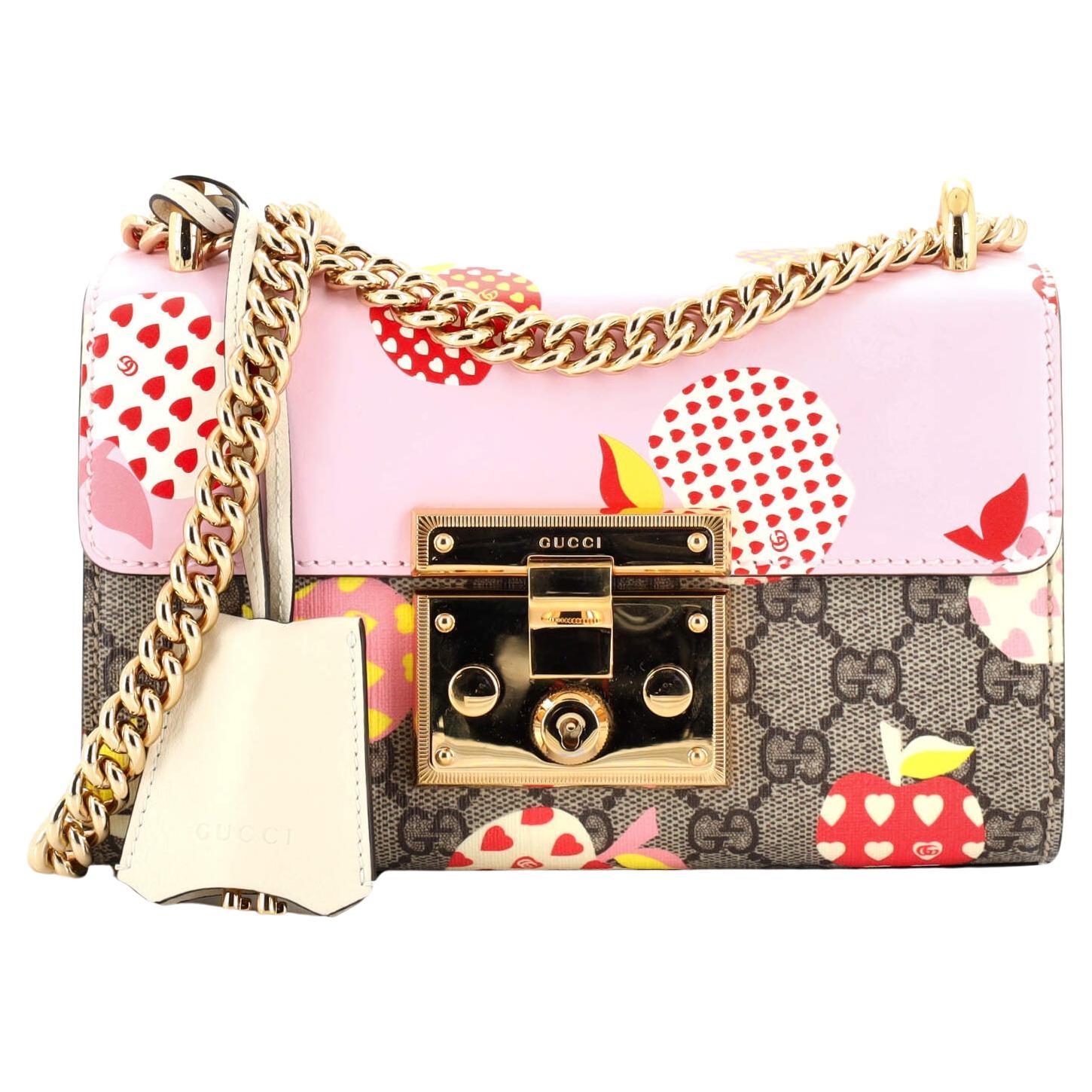 Gucci Padlock Shoulder Bag Printed GG Coated Canvas Small For Sale