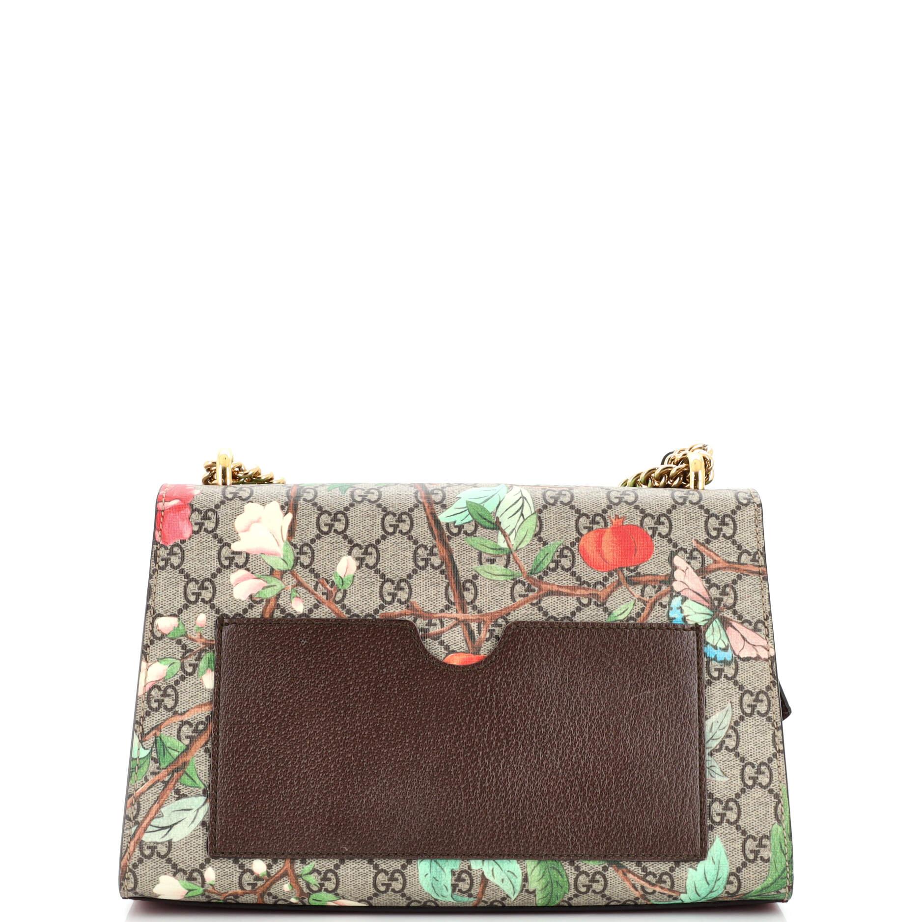 Gucci Padlock Shoulder Bag Tian Print GG Coated Canvas Medium In Good Condition In NY, NY
