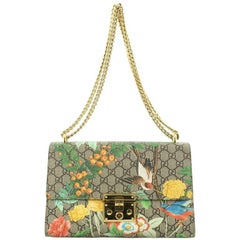 Gucci Padlock Shoulder Bag Tian Print GG Coated Canvas Medium