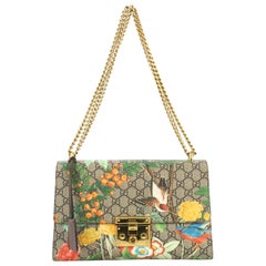 Gucci Padlock Shoulder Bag Tian Print GG Coated Canvas Medium