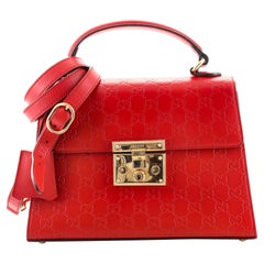 Gucci Padlock Top Handle Bag Guccissima Leather Small
