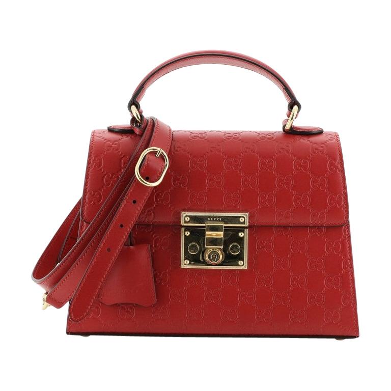 Gucci Padlock Top Handle Bag Guccissima Leather Small