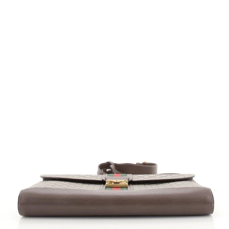 Gucci - Sac messager Padlock Web en toile enduite GG - Large Bon état à NY, NY