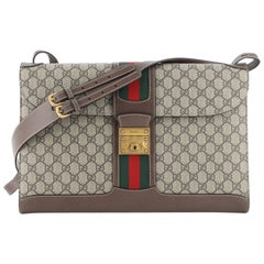 Gucci Padlock Web Messenger Bag GG Coated Canvas Large