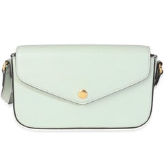 Gucci Pale Green Calfskin GG Super Mini Shoulder Bag