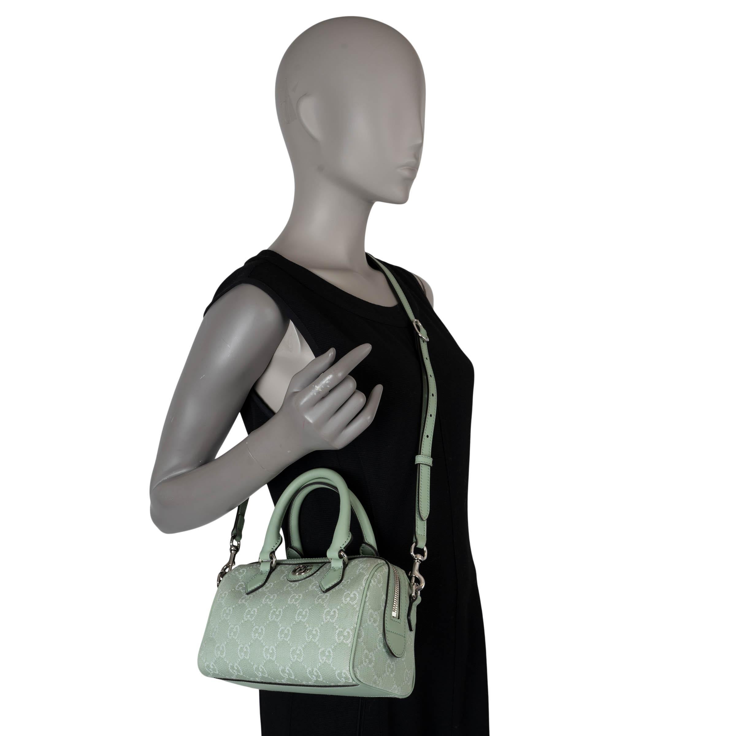GUCCI pale green denim 2024 OPHIDIA MINI TOP HANDLE Bag For Sale 4